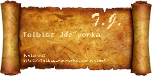 Telbisz Jávorka névjegykártya